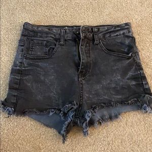 High-waisted black shorts